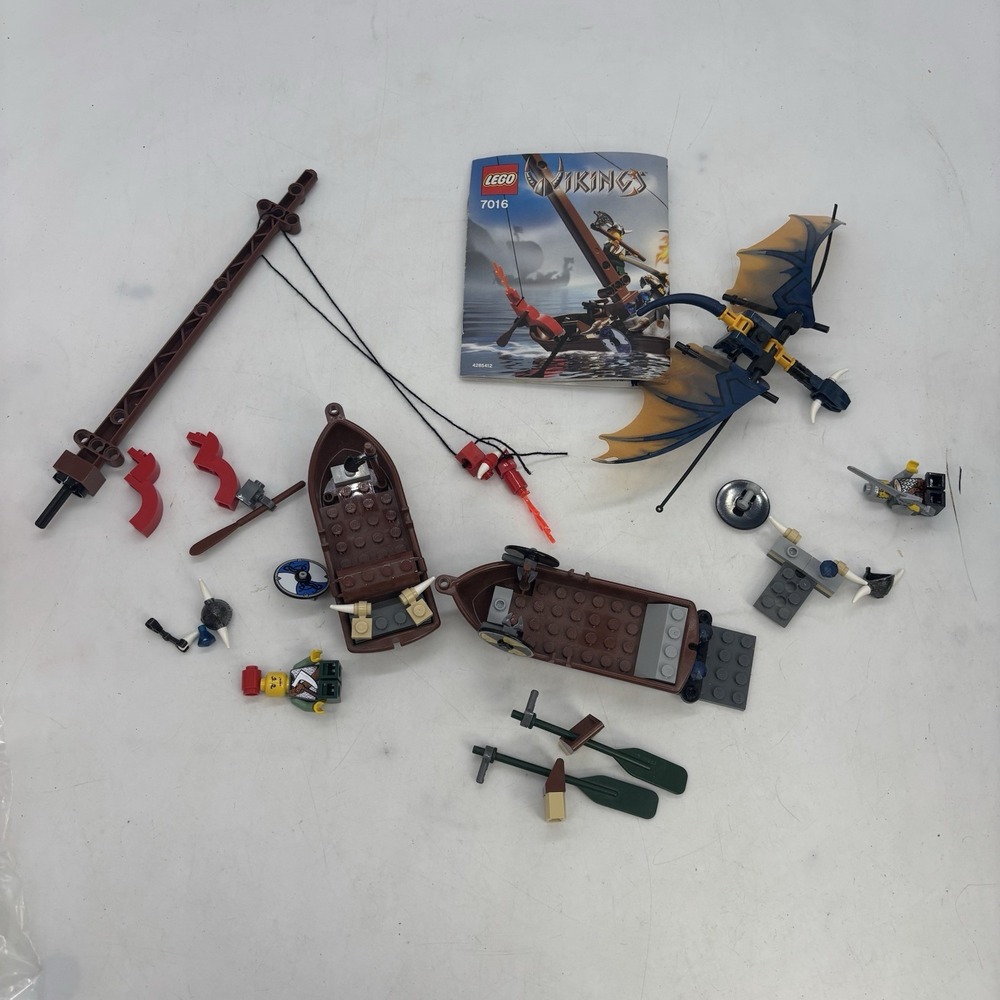 LEGO Vikings 7016 Viking Boat against the Wyvern Dragon Complete With Manual